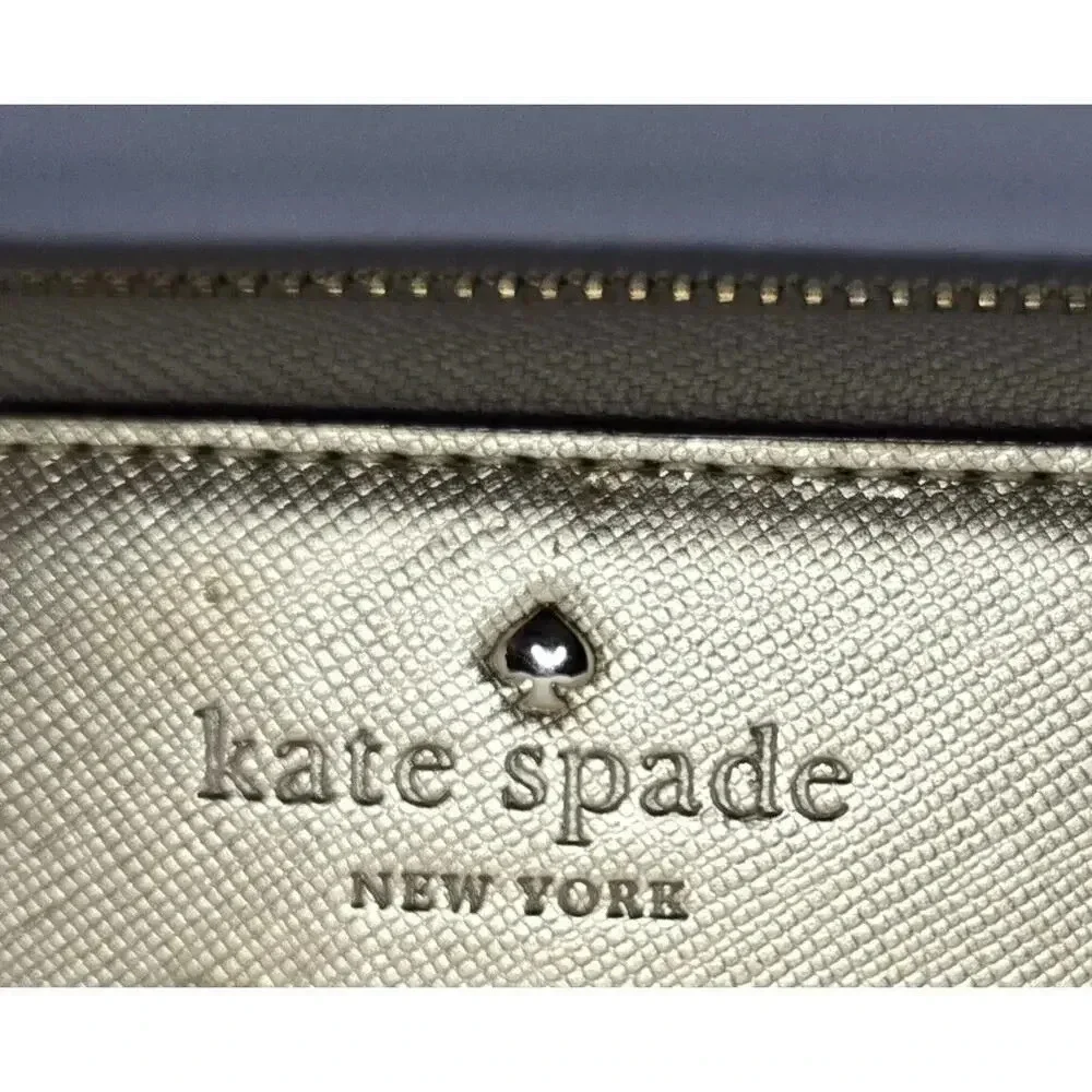 Kate Spade New York Talk Is Chic WALLET Gold Saffiano Wristlet Wallet